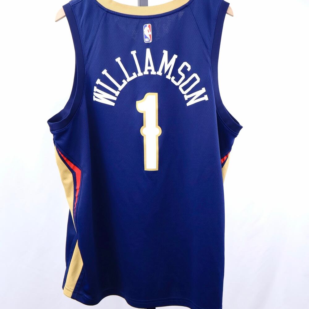 Nike NBA New Orleans Pelicans Zion Williamson #1 Swingman Jersey Men XXL 56 Blue - Picture 2 of 5